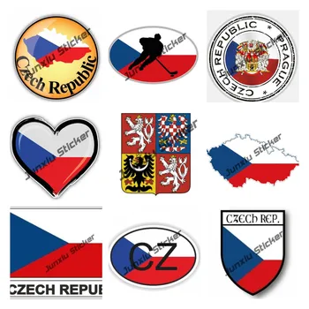креативные наклейки Наклейка с флагом Чешской Республики Личность Чешская Республика CZ Карта Флаг Аксессуары Код Светоотражающие окна Декор автомобиля