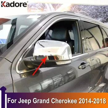 Крышка дверного зеркала для Jeep Grand Cherokee 2014 2015 2016 2017 2018 Хромированная боковая дверь Крышка зеркала заднего вида Накладки Автомобильные аксессуары