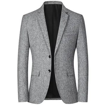 Легкие мужские пиджаки Весенний тонкий повседневный пиджак Однобортное пальто Saco Hombre Blazer Блейзер для мужчин FS-220