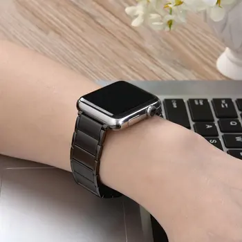 Магнитный стальной металлический ремешок для Apple Watch Ремешок 45/44/42/38/40/41 мм Резиновый ремень Браслет для часов Аксессуары Iwatch 3 4 5 6 7