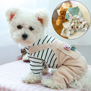 милый щенок кошка собака пижамный комбинезон одежда зимний теплый костюм для домашних животных для маленьких собак чихуахуа мальтийский комбинезон roupa de cachorro