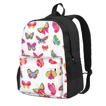 Многоцветные бабочки Рюкзак Летающие насекомые Милые Кавайные рюкзаки Мальчик Девочка Велоспорт Большие школьные сумки Дизайн рюкзака