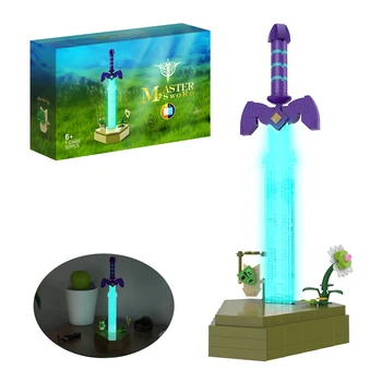 Модель светящегося меча мастера с бумажной инструкцией и коробкой из 327 штук Строительные игрушки Светящийся игровой меч для рождественского подарка