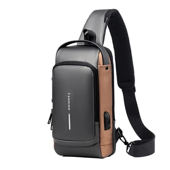Модные мужские сумки через плечо для верховой езды с USB-зарядкой Высококачественная противоугонная сумка с блокировкой паролем Сумка для мотоцикла Нагрудная сумка унисекс