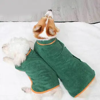 Модный халат для домашних животных Портативный Собака Банное полотенце Застежка Лента Микрофибра Быстросохнущий халат для купания домашних животных Поглощение влаги