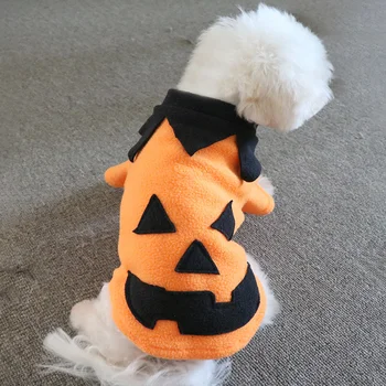 мультяшная одежда для собак тыква хэллоуин толстовка с капюшоном одежда для домашних животных костюм для собак маленький французский бульдог продан оранжевый милый осенний мальчик талисманы
