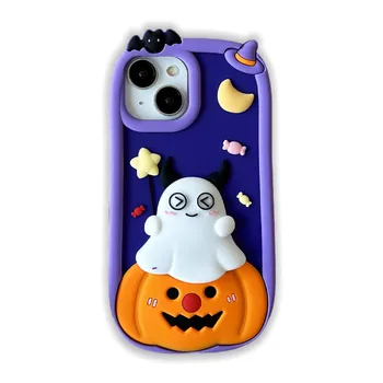 Мультяшный чехол для телефона из серии Хэллоуин для iPhone 14 13 12 iPhone 11 Pro Max Симпатичный силиконовый защитный чехол против падения 