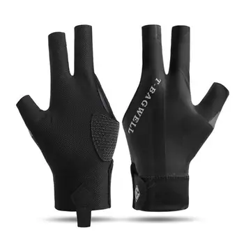 Мягкие перчатки Дышащие перчатки Быстросохнущие дышащие левосторонние перчатки для бильярдного бассейна Дизайн 3 пальца для поглощения пота Идеальный спорт