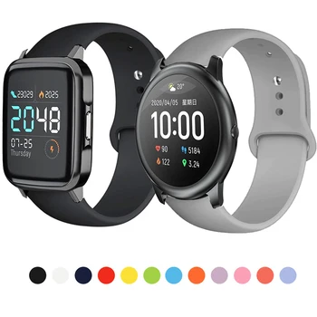 Мягкий силиконовый ремешок для Haylou LS02 / LS01 Smart Watch Band Спортивный браслет для Xiaomi Huami Amazfit Bip S U Pro Lite GTS 2E Correa