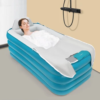 Надувная ванна для взрослых, отдельно стоящая надувная ванна со складной портативной функцией для спа-салона для взрослых с электрическим воздушным насосом (привет