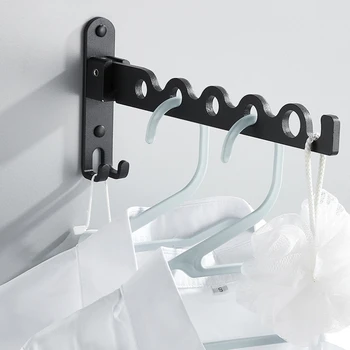 Невидимая вешалка для одежды Неперфорированная складная настенная вешалка для одежды на балконе в ванной комнате Бытовые санитарные вешалки для верхней одежды