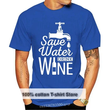  Новинка 2021 года Save Water Drink Wine Print Футболка Мужские повседневные футболки с коротким рукавом Лето 2021 Стиль Хипстер Смешные хлопковые топы Футболки