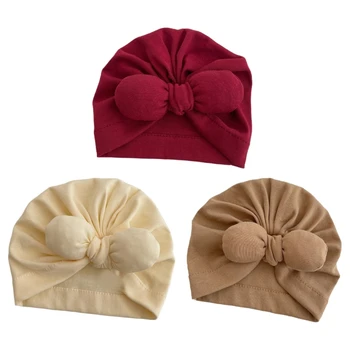  новорожденный тюрбан шляпа мягкий и теплый головной убор стильная шляпа хлопок для мальчиков и девочек
