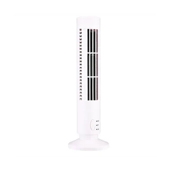 Новый вентилятор USB Tower Безлопастный вентилятор Электрический вентилятор Электрический вентилятор Мини Вертикальный кондиционер, Безлопастной стоячий вентилятор Белый