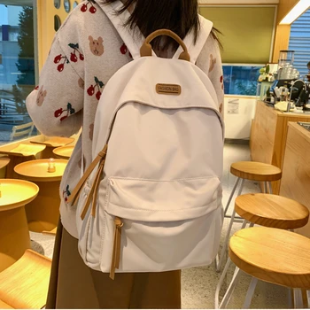 Новый женский рюкзак Модные многофункциональные рюкзаки для девочек-подростков Школа Сплошной цвет Простая сумка через плечо большой емкости
