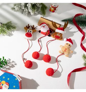 Новый рождественский пушистый шар Игрушечная кукла для кошек с колокольчиком Self hi интерактивная устойчивая к укусам и скучная игрушка для кошек товары для домашних животных