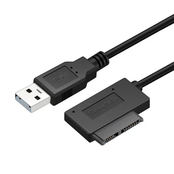 Ноутбук USB 2.0 naar Mini Sata II 7 + 6 13Pin Converter Kabel voor Laptop /DVD ROM Slimline drive Data Cord Adapter