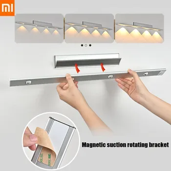 Ночник Xiaomi с датчиком движения USB перезаряжаемый беспроводной светодиод 3 цвета с регулируемой яркостью лампа для спальни, кухни