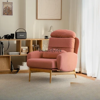Односпальный диван Nordic Маленькая квартира Гостиная из массива дерева Съемный и моющийся тканевый диван