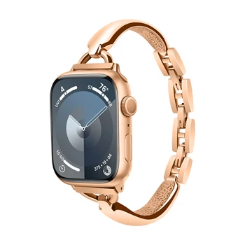 Оригинальный металлический ремешок для Apple Watch 45 мм 42 мм Iwatch Series 7 6 5 4 3 44 мм 38 мм 41 мм 40 мм Женский браслет кирситовый браслет
