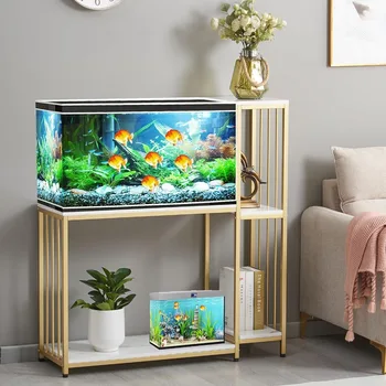 Подставка для аквариума объемом до 29 галлонов, подставка для аквариума для террариумов с рептилиями, металлическая деревянная подставка для аквариума, золото