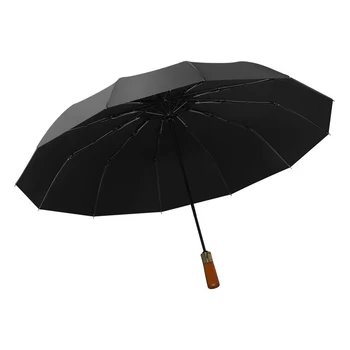  Полностью автоматический обратный складной зонт со светодиодным фонариком 12 ребер ветрозащитные светоотражающие полосы УФ-зонтики для солнца и дождя