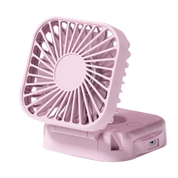  Портативный вентилятор с зеркалом, 3-скоростной USB-перезаряжаемый мини-вентилятор для девочек и женщин, путешествующих на открытом воздухе