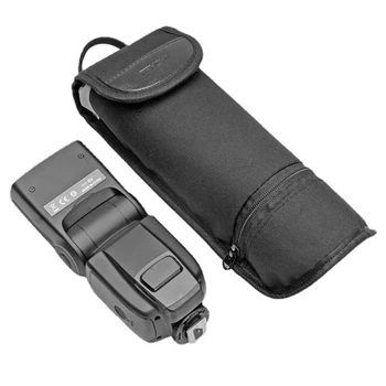 Портативный универсальный защитный чехол для вспышки, 25 см, двухслойный дизайн, черный водонепроницаемый чехол для вспышки для Canon / Nikon Speedlite
