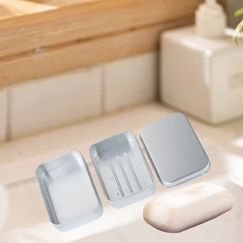 Практичная мыльница Алюминиевая коробка для хранения мыла со съемным дренажным слоем