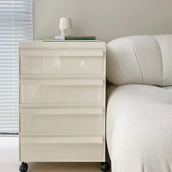  Прикроватная пластиковая тумбочка Передвижная прикроватная тумбочка Боковой шкаф для хранения Минималистичный шкаф для спальни Маленький