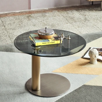 Приставной столик/минималистичный диван для гостиной Приставной столик из закаленного стекла/