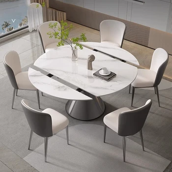 Прихожая Водонепроницаемые обеденные столы Итальянский мрамор Складные круглые журнальные столики Органайзер для проигрывателей Muebles de Cocina Furniture