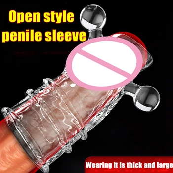Прозрачная головка Кольцо для члена Увеличение пениса Кольца для крайней плоти Задержка эякуляции Многоразовые кольца для пениса Удлинитель Секс-игрушки для мужчин