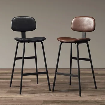Промышленный обеденный стул Современный высокий металл с черными ножками Простой обеденный стул для гостиной Дизайнерский пол Сандалии Предметы домашнего обихода