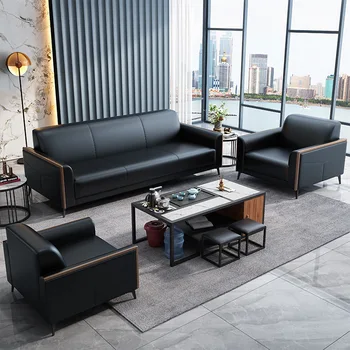 Простой современный офисный диван, бизнес-приемная, небольшой китайский офисный диван, комбинация журнального столика