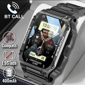 Прочные военные умные часы для мужчин для Android IOS Ftiness Часы IP68 Водонепроницаемый 1,85 '' AI Voice Bluetooth Call Smartwatch 2023