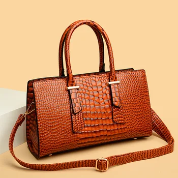 Роскошная сумка с рисунком крокодина Дизайнерская женская сумка-мессенджер из искусственной кожи Женская сумка через плечо Большая сумка Bolsa Feminina