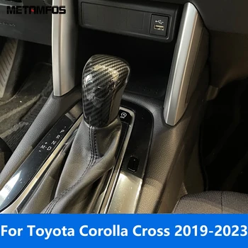  Ручка переключения передач Крышка головки Отделка для Toyota Corolla Cross 2019-2021 2022 2023 Наклейка на ободок из углеродного волокна Аксессуары для стайлинга автомобиля