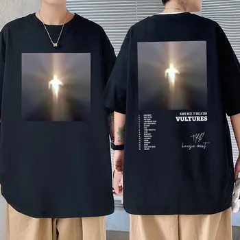 Рэпер Стервятники Канье Уэст Новый музыкальный альбом Графическая футболка Мужчины Женщины Хип-хоп Высококачественные футболки Мужские свободные футболки оверсайз