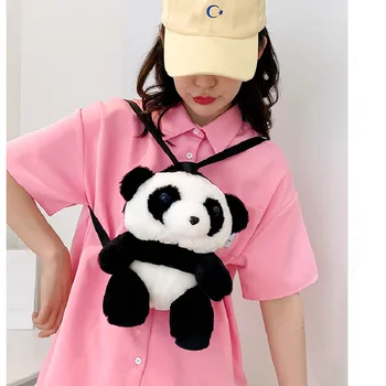 Сердце девочки милая кукла панда плюшевый рюкзак мультяшная панда маленькая школьная сумка подарок девочка сумка