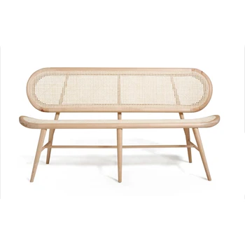 Скандинавский ротанговый двойной обеденный стул B&B Крытая прикроватная бревенчатая скамья диван для отдыха