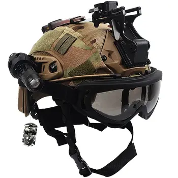Снаряжение для страйкбола с очками, чехлом для шлема и фонариком, оснащенное усовершенствованной подкладкой из EPP и креплением для ПНВ, комплекты тактических шлемов