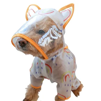 Собака Дождевик Комбинезон Pet Rainwear Водонепроницаемая одежда для собак Одежда Одежда Прозрачный костюм собаки Брюки Бишон Пудель Одежда