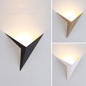 Современный минималистичный светодиодный настенный светильник треугольной формы в скандинавском стиле для гостиной прикроватные светильники для внутреннего освещения украшения алюминий