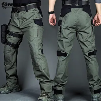  Тренировочные тактические мужские брюки Спецназ Водонепроницаемые камуфляжные брюки На открытом воздухе Износостойкие свободные боевые брюки с несколькими карманами
