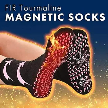 Турмалиновые носки для здоровья Самонагревающиеся магнитные носки для похудения с подогревом Теплые носки Массаж ног Термотерапевтический носок 1/2 пары Носки