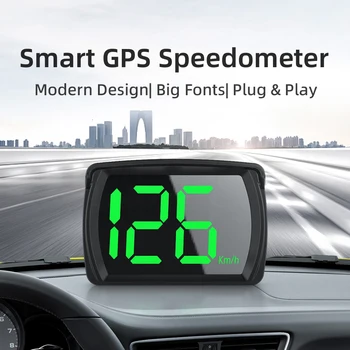 Умный GPS-спидометр KMH MPH HUD Цифровой проекционный дисплей Автомобильная электроника Аксессуары Большой шрифт Скорость для всех автомобилей Автобусы Грузовики
