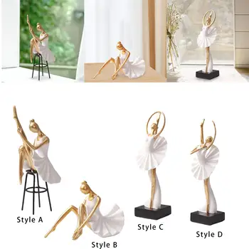 Фигурка девушки-балерины, скульптура балерины, творческая статуя из смолы для украшения домашнего рабочего стола, подарок на день рождения