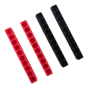  Черный Красный Отвертка Хранение Отвертка Хранение Легко Организовать Пластиковый 1/4 дюйма Шестигранник 10 отверстий для 1/4 дюйма Шестигранный инструмент