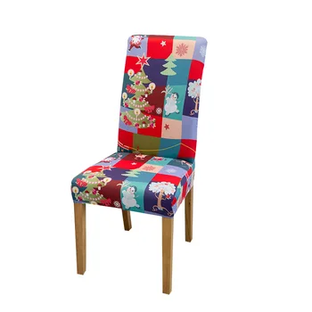 Чехол на стул для ресторана Рождественский обеденный стул Противоскользящий эластичный обеденный стул защитный чехол эластичный противоскользящий Санта-Клаус